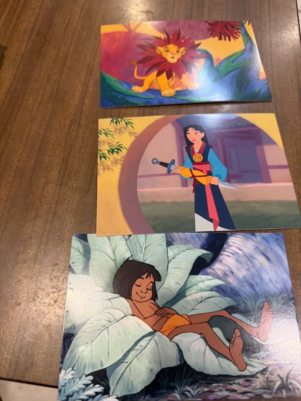 Disney Animation Postcards Lot of 3 Lion King Mulan Jungle Book Postcard